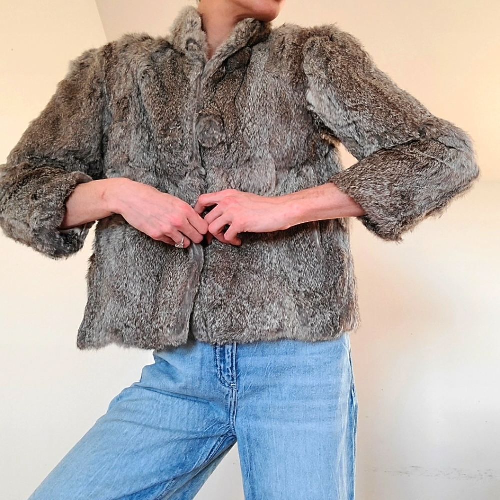 VINTAGE - RABBIT FUR COAT
